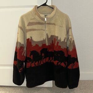 1/2 Zip Western Inspired Sherpa